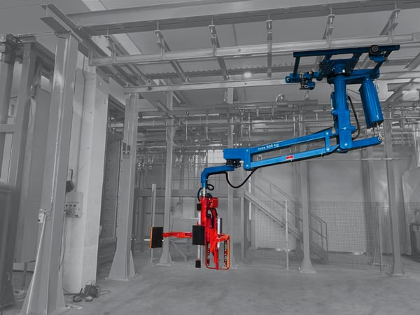 Sliding ceiling industrial manipulators